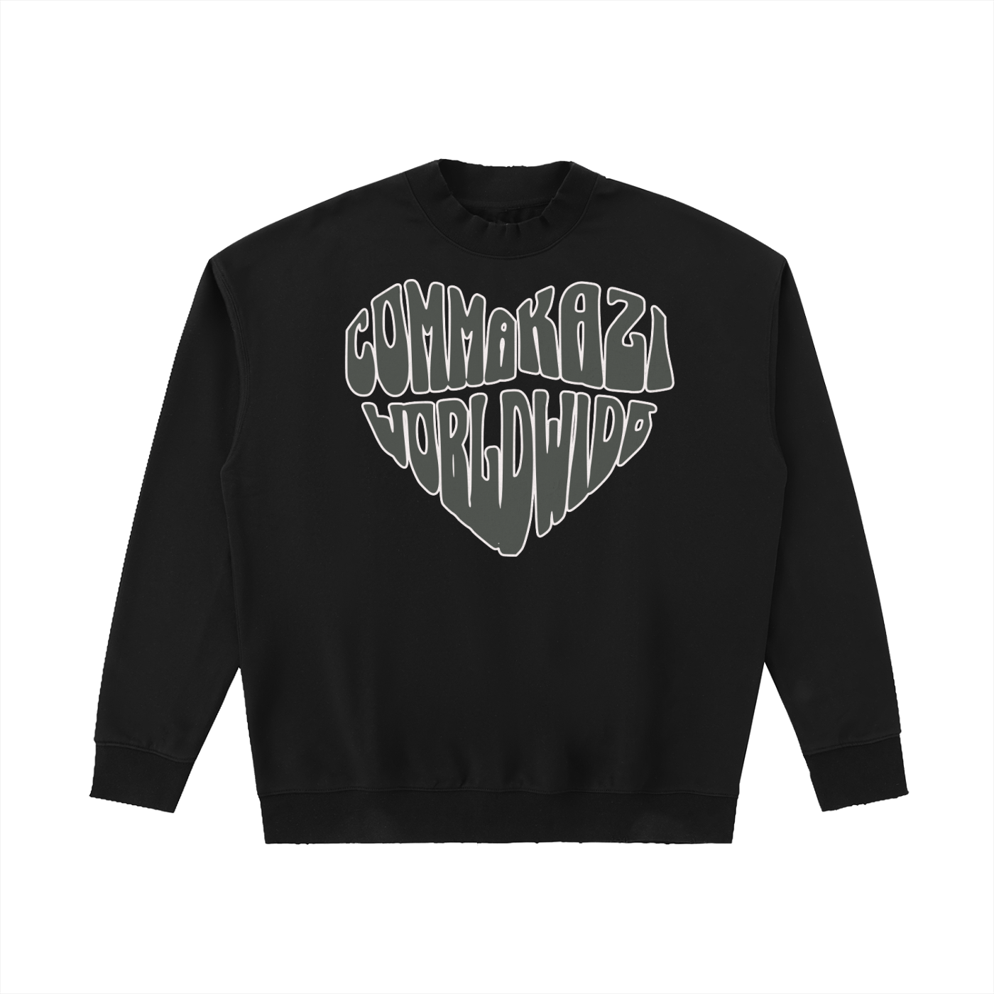 Comma Kazi Drop Shoulder Crewneck Sweatshirt (Gray)