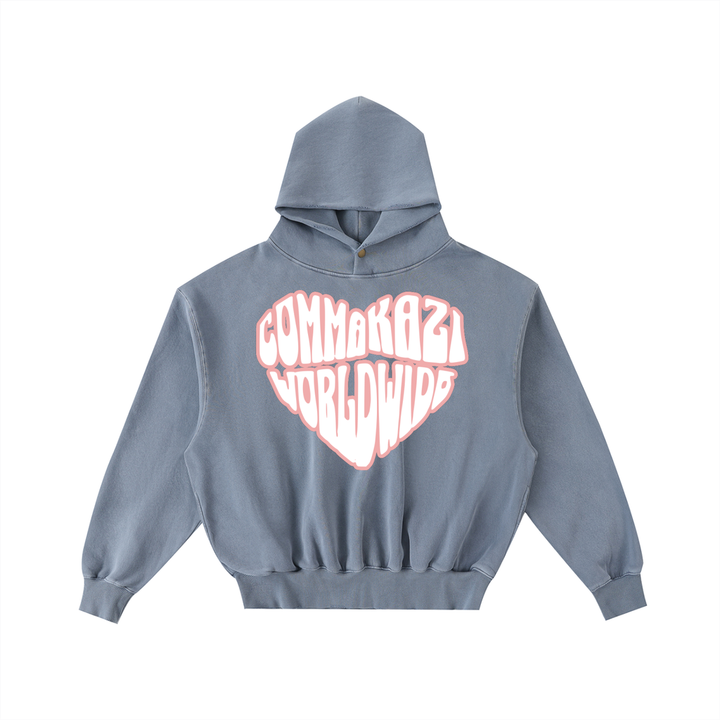 Comma Kazi Frayed Enzyme Washed Fleece Hoodie