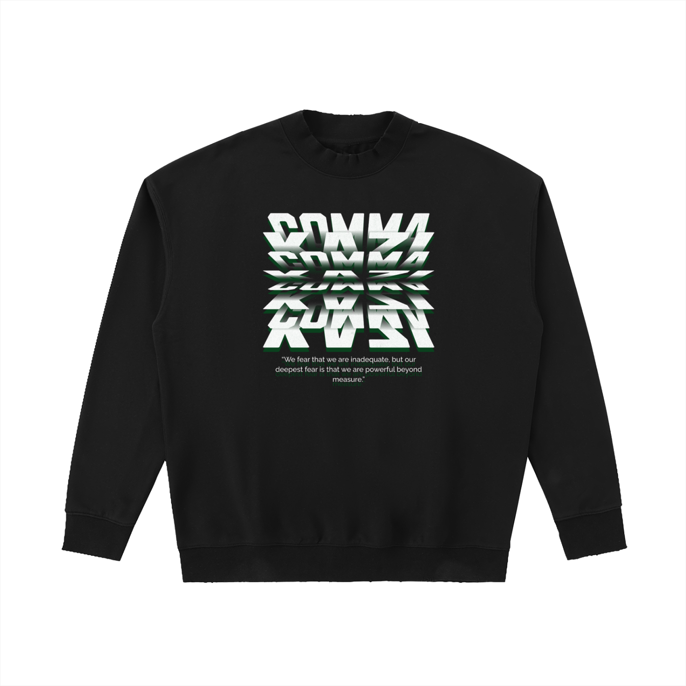 Comma Kazi Drop Shoulder Crewneck Sweatshirt ( Green Logo)