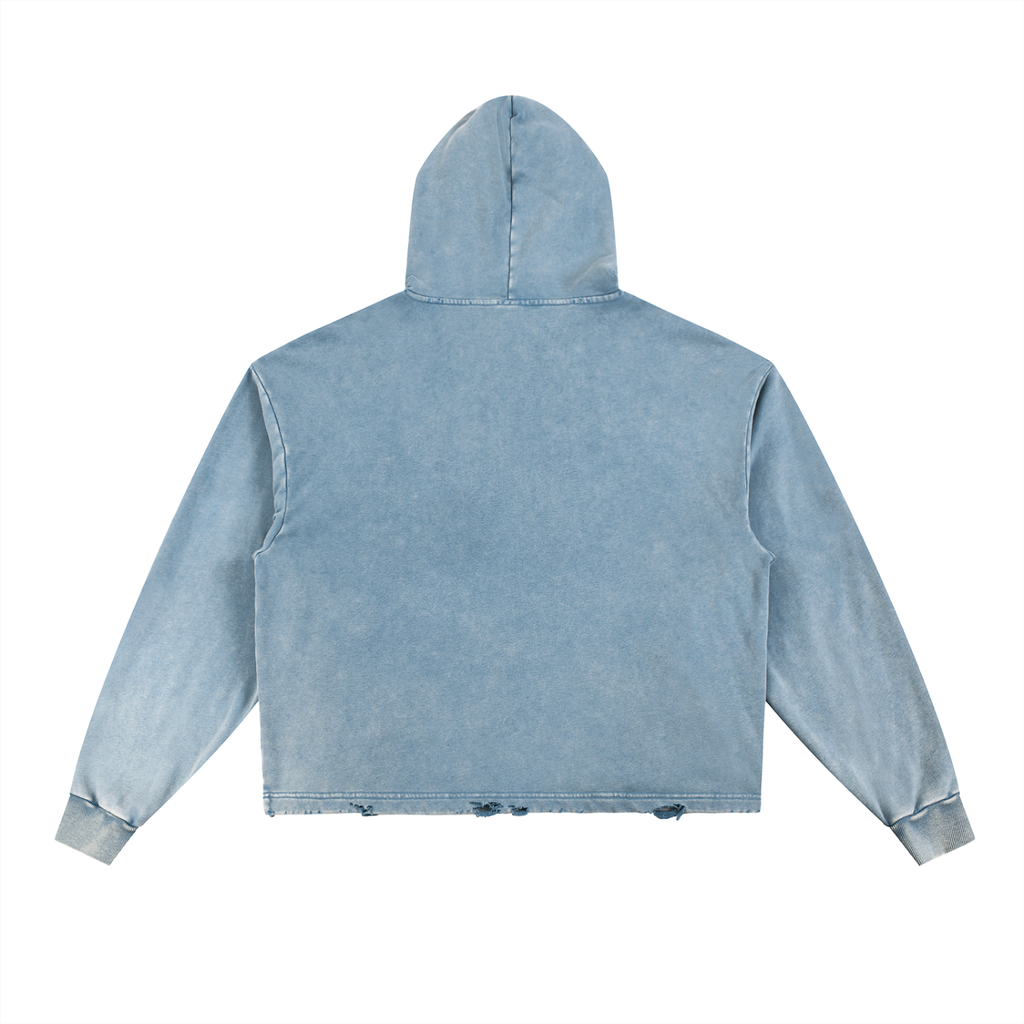 Comma Kazi Vintage Washed Frayed-Hem Hoodie