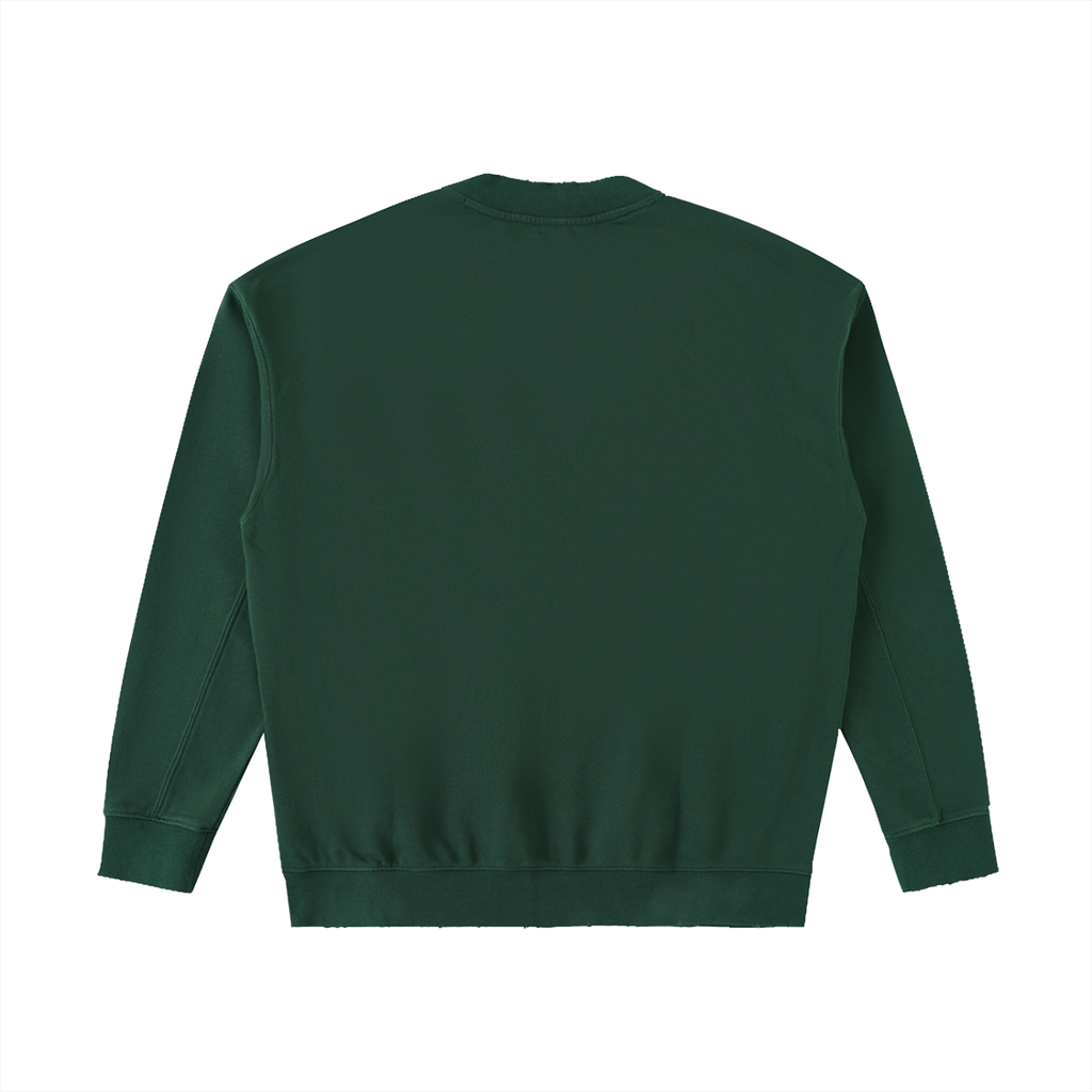 Comma Kazi Drop Shoulder Crewneck Sweatshirt ( Green Logo)