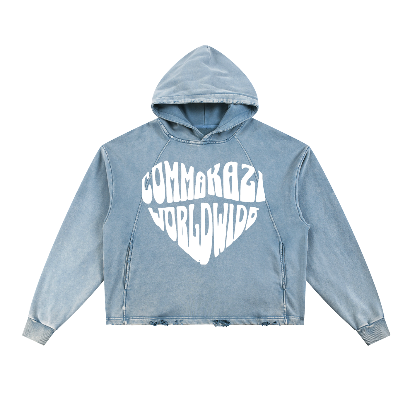 Comma Kazi Vintage Washed Frayed-Hem Hoodie