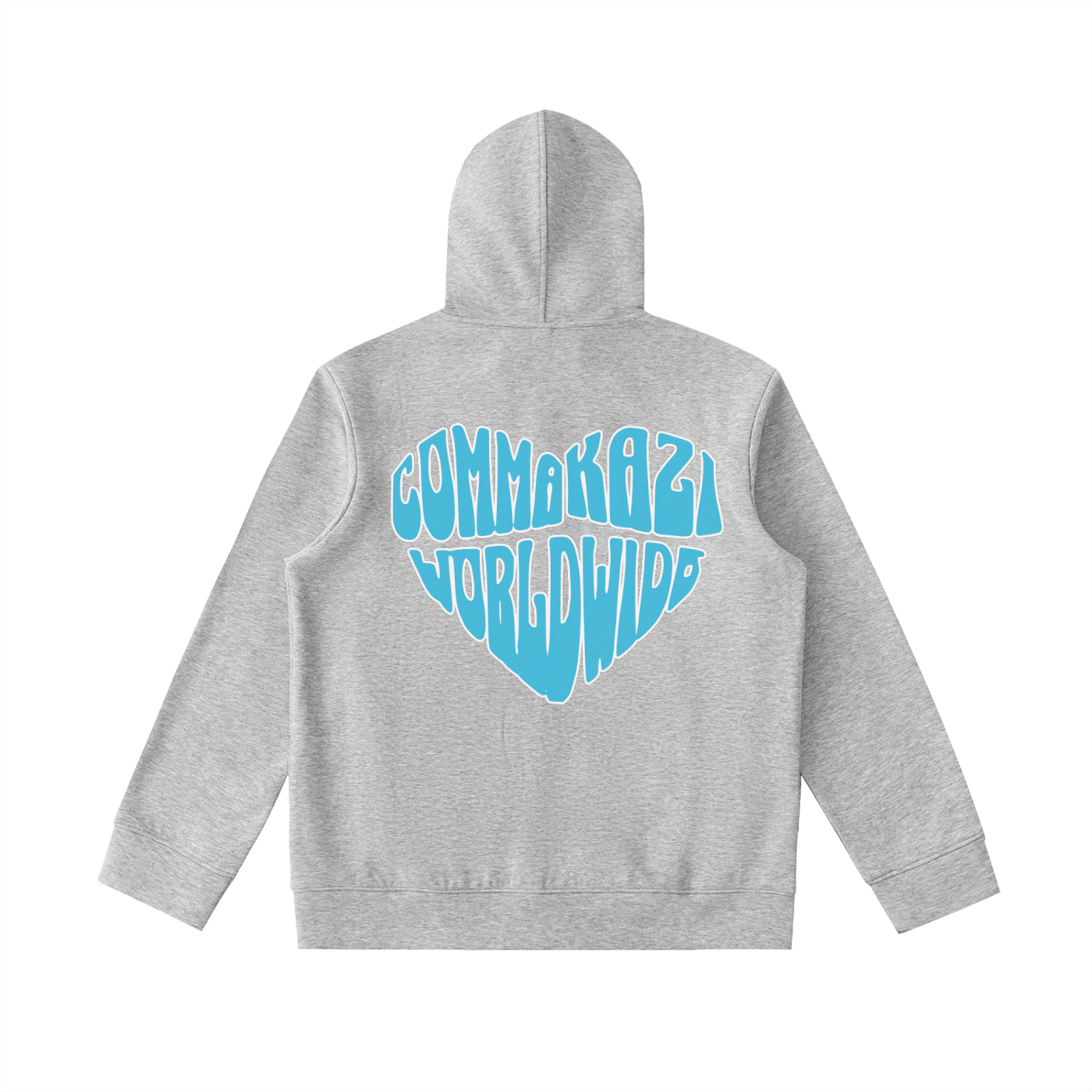 Comma Kazi Heavyweight High Neck  Zip-Up Hoodie (Carolina Blue)
