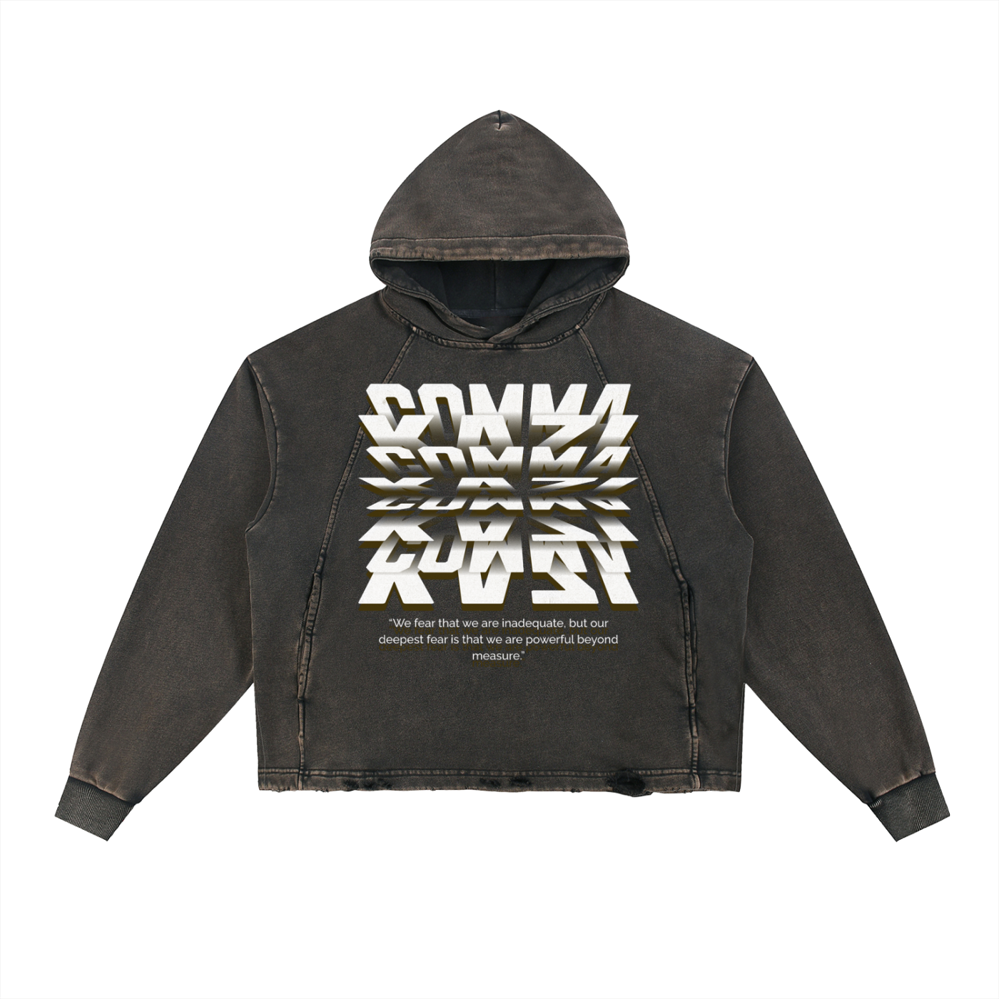 Comma Kazi Vintage Washed Frayed-Hem Hoodie