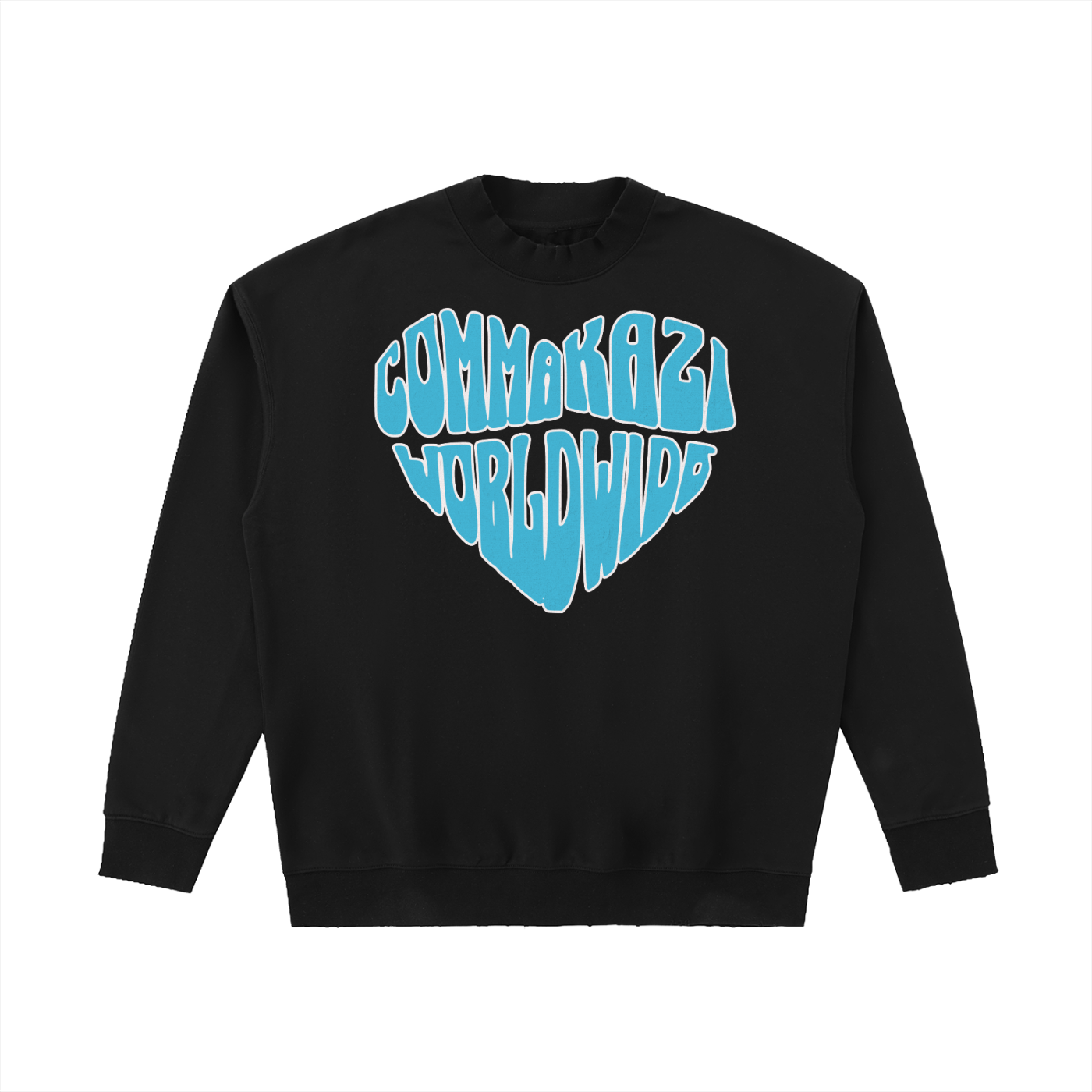 Comma Kazi Drop Shoulder Crewneck Sweatshirt (Carolina Blue)