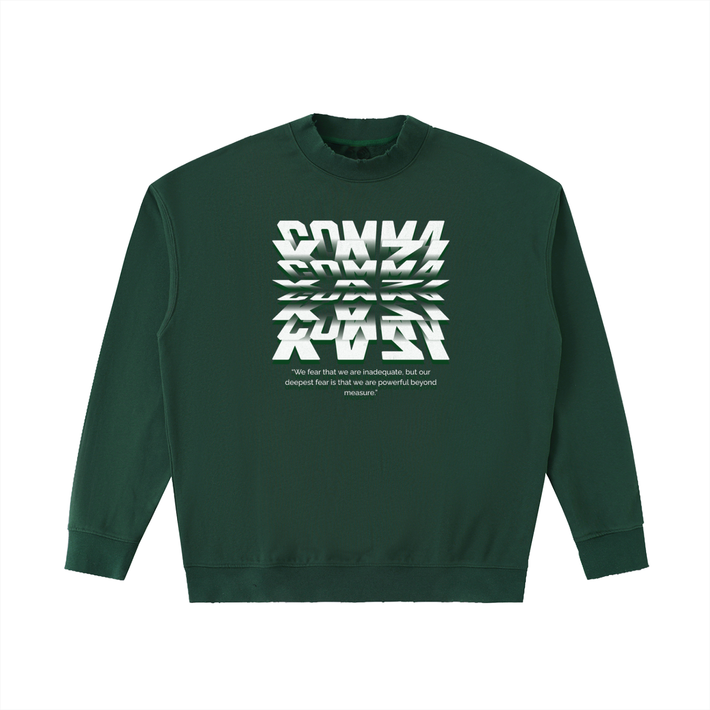 Comma Kazi Drop Shoulder Crewneck Sweatshirt ( Green Logo)