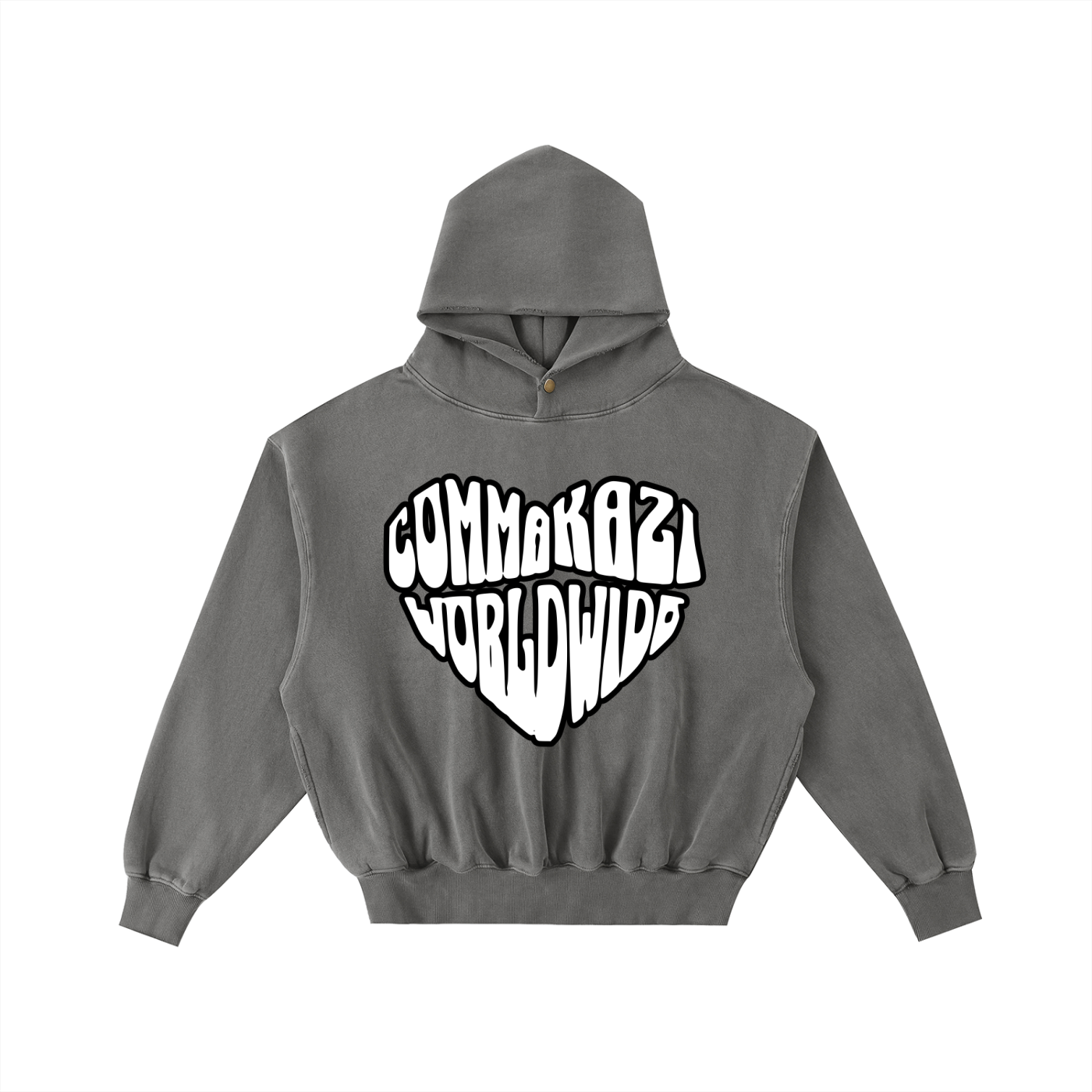 Comma Kazi Frayed Enzyme Washed Fleece Hoodie