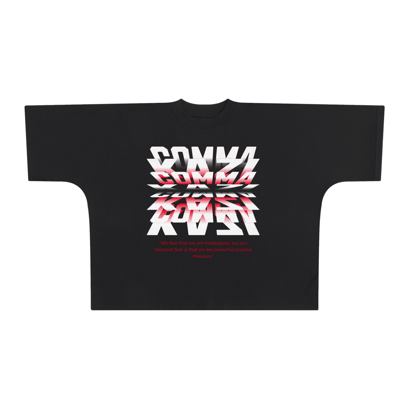 Comma Kazi Oversized One-Piece Boxy T-Shirt ( Red Logo)